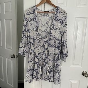 Blue Snake Skin Beach Cover Up M